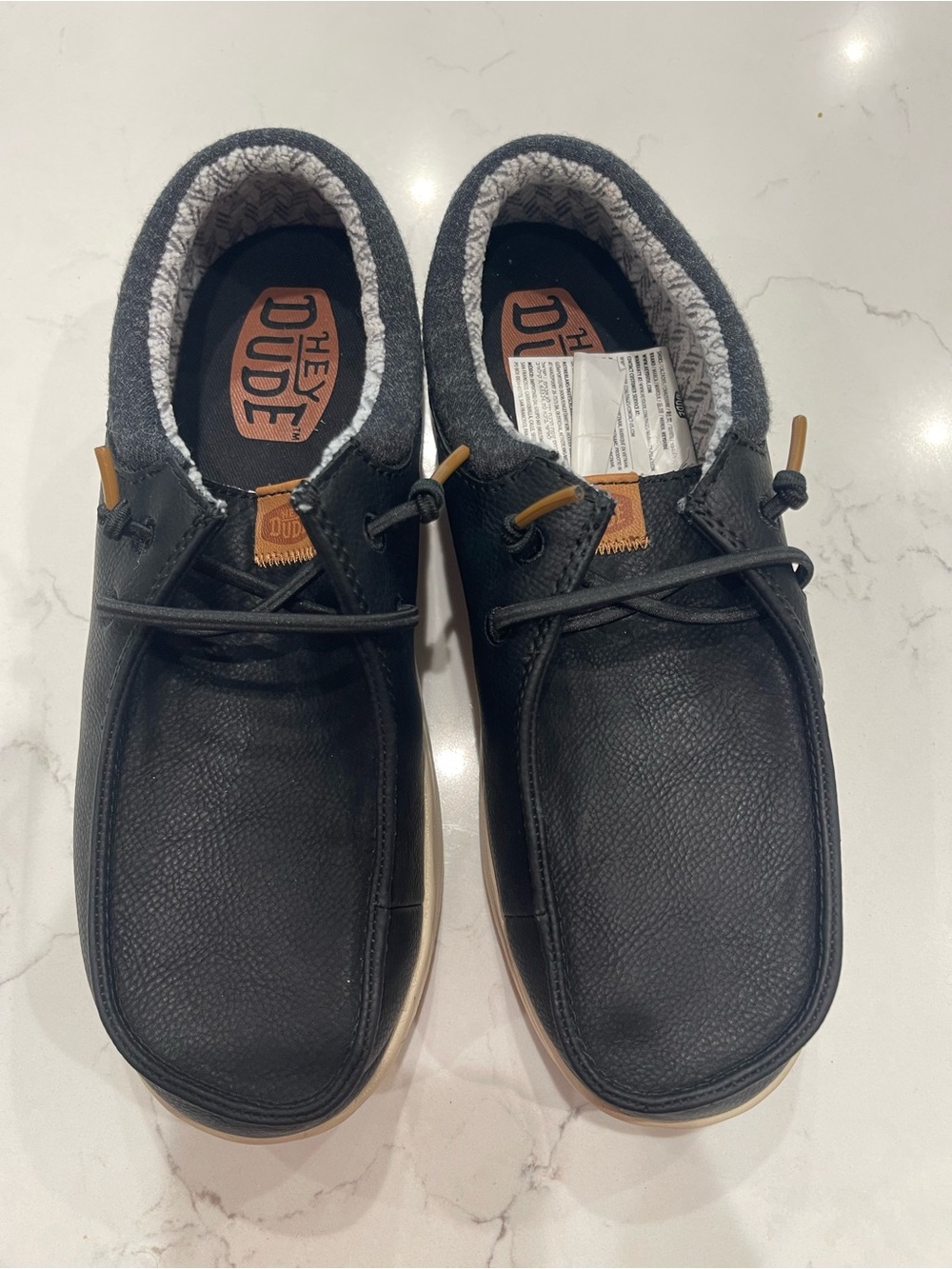Hey Dude Black Men's Slip-On Loafers with Tan Accents